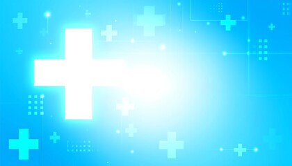 Obraz premium Glowing Cross Medical Background.