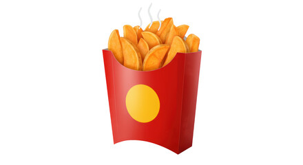 Isolated French Fries in box
