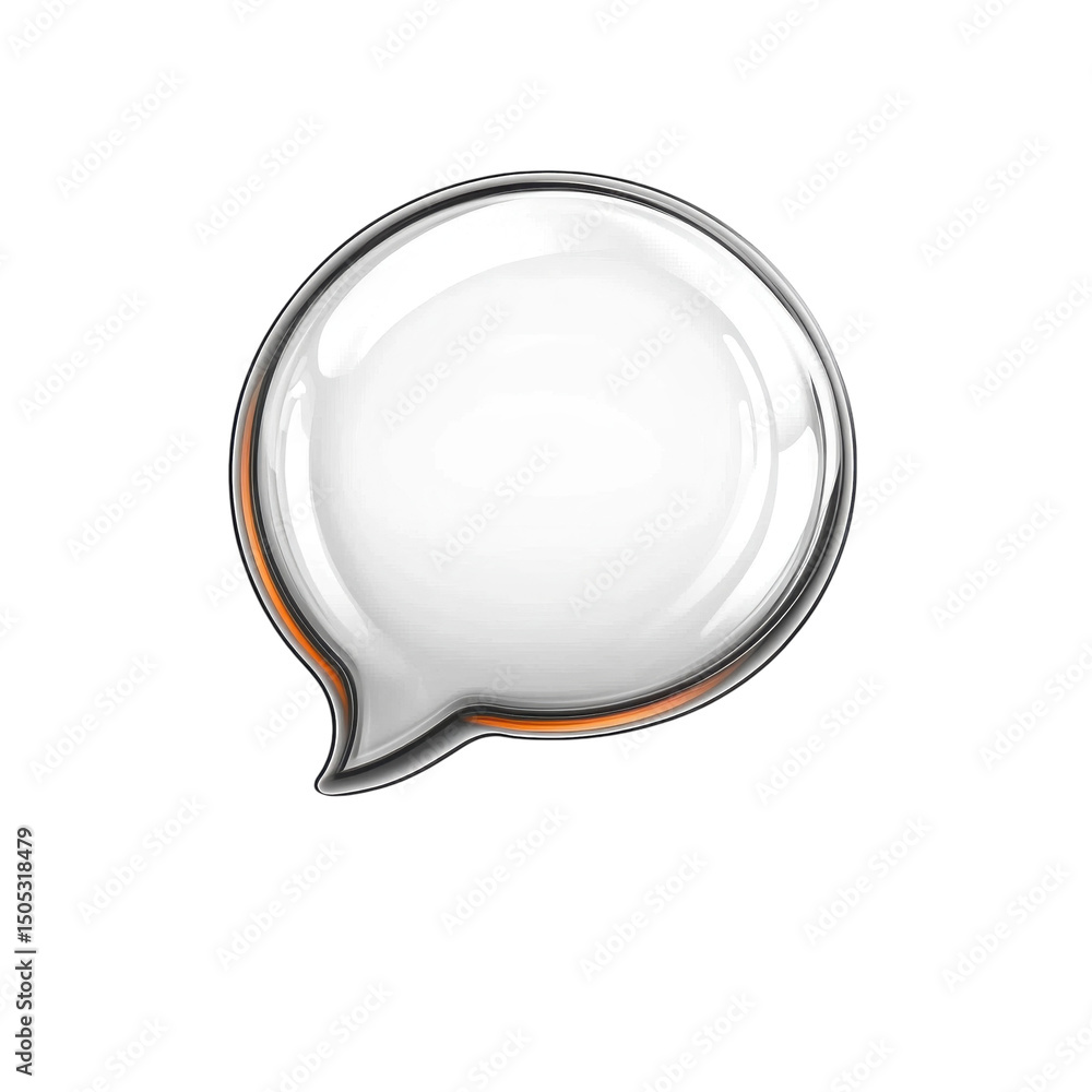 Poster a luminous speech bubble awaiting your personalized text against a stark on transparent background