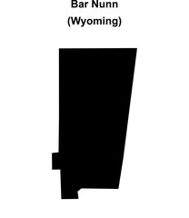 Bar Nunn (Wyoming) blank outline map
