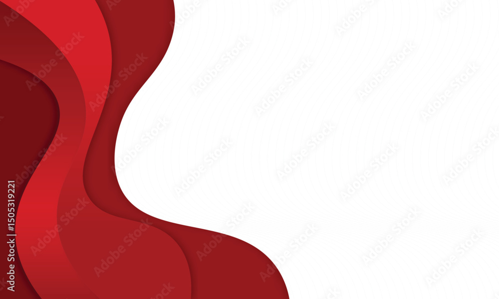 Aufkleber abstract modern red wavy overlapping with shadow business for presentation background