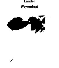 Lander (Wyoming) blank outline map