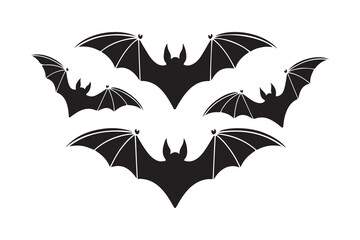 Black bat wings vector illustration icon design for nature animal logo or tribal tattoo silhouette drawing element