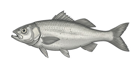 Isolated Realistic Silver Fish