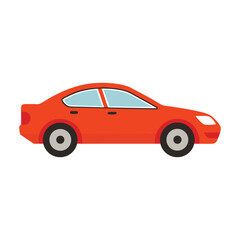 Simple orange car illustration design vector graphic automotive industry