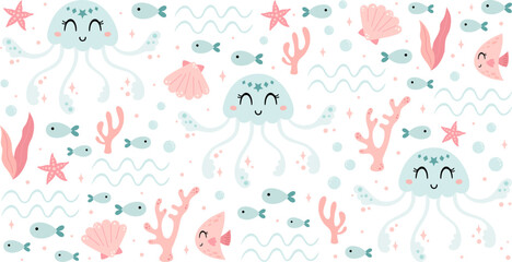 Cute jellyfish 16oz libbey glass can wrap. Sea animal cup wrap. Coastal ocean glass, Summer 16oz full wrap, Sea life UV DTF design