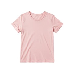 Pink t-shirt isolated on transparent background, short sleeves