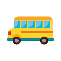 Simple yellow school bus vector illustration for education and transportation