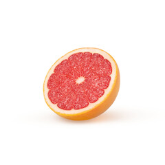 Half of citrus grapefruit fruit isolated with shadow and clipping path