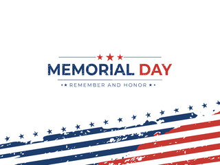 Obraz premium celebration of memorial day with flag texture of the United States of America poster template design