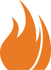 Abstract orange flame icon design for branding and web applications