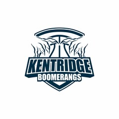 The image showcases nine basketball-themed logo designs for a team called &ldquo;Kentridge Boomerangs.&rdquo; Each logo incorporates a basketball with aggressive or supernatural hands, claws, 