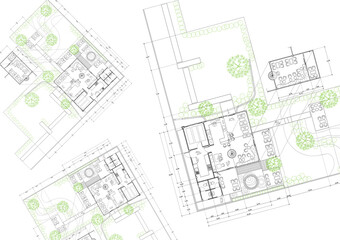 Floor plan designed building on the drawing.
