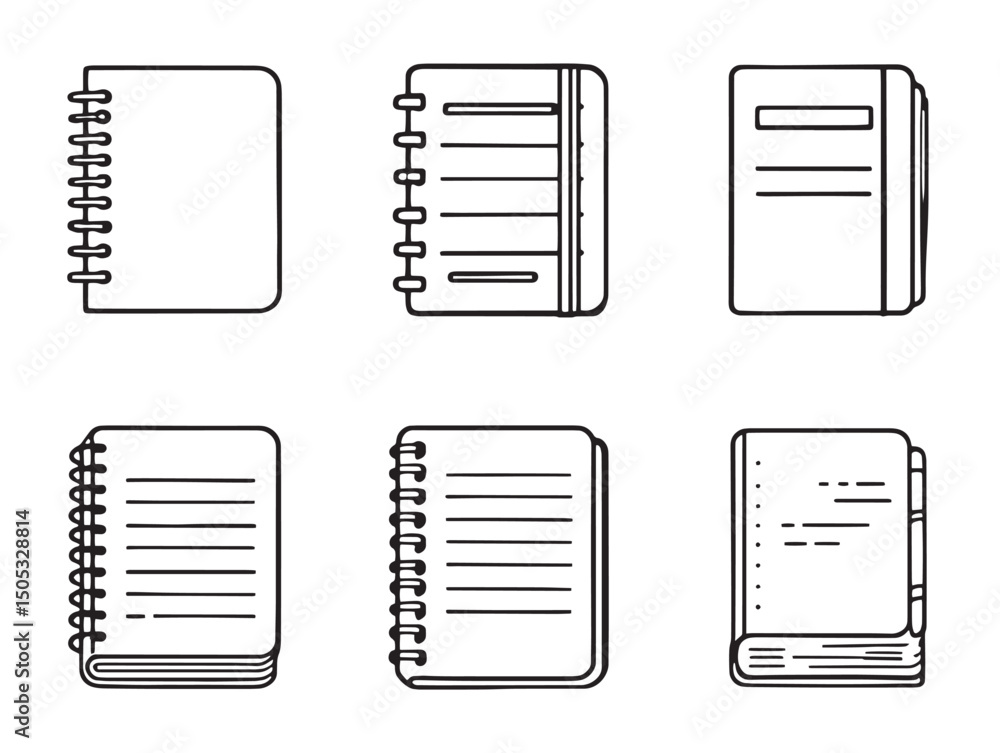 Poster notebooks line art simple elegant design for creative projects