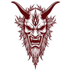 Stylized Demon Head With Horns