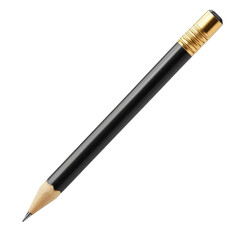 A sleek black pencil poised for creativity ready to sketch dreams against on transparent background