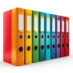 Colorful ring binders office organization file folders document management system business supplies storage