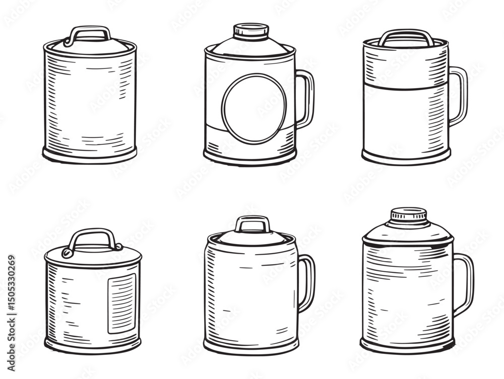 Poster oil can line art simple design for vector stock usage