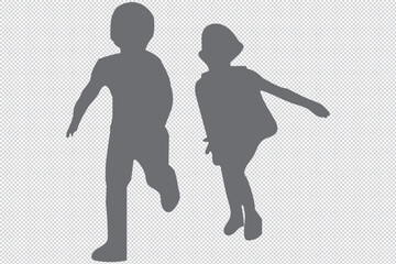 set of children playing silhouette, kids silhouette vector illustration EPS 10