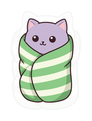 Cat in Blanket Burrito EPS