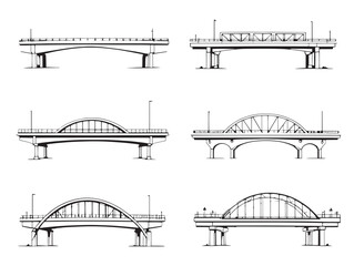 Overpass Line Art Vector Illustration for Urban Design Projects