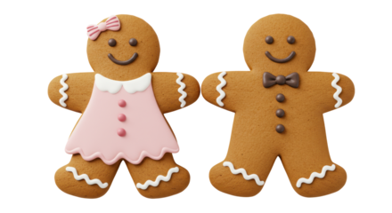 Isolated Gingerbread Couple