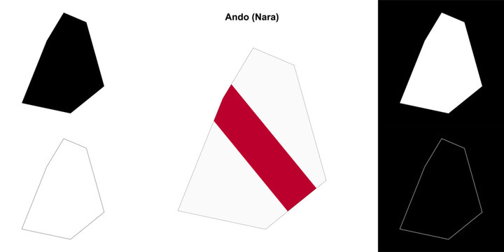 Ando (Nara) outline map set
