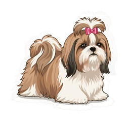 Shih Tzu with Bow Vector