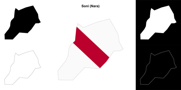 Soni (Nara) outline map set