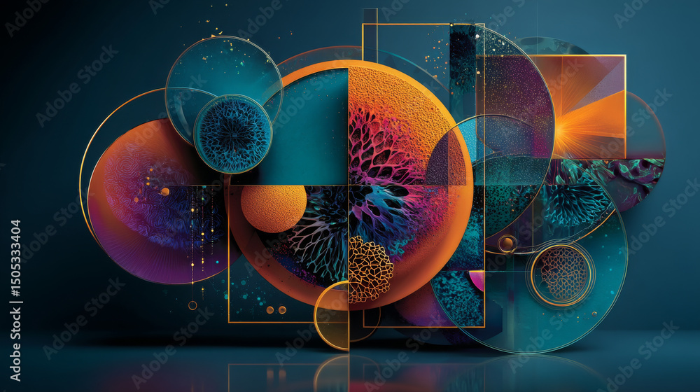 Aufkleber abstract template geometric flyer with color squares. design element