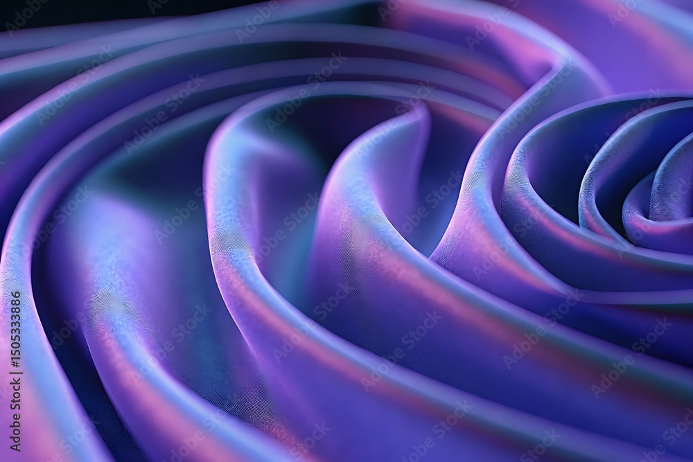 Poster abstract purple and blue wave pattern: a mesmerizing digital art piece showcasing a dynamic interpla