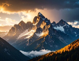 Golden Light on Mountains
