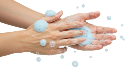 Isolated Washing Hands with Soap