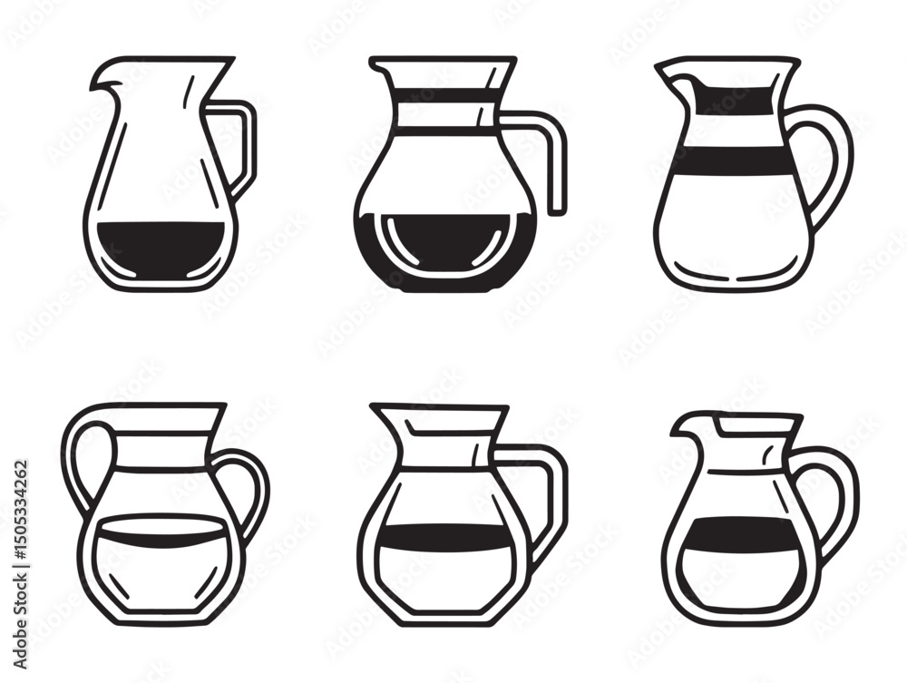Poster pitcher line art with elegant minimalist design for vector use