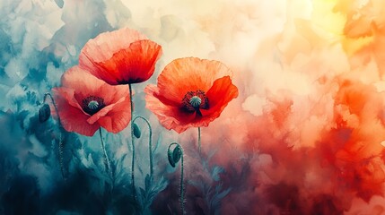 poppy flowers in the field