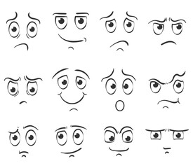 PNG smiley flat icon caricature cute emotion cartoon depressed laugh happy face comic angry element design wink confused

