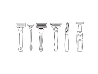 Razor Line Art Illustration with Clean Sharp Vector Lines