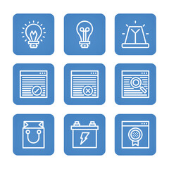 Multimedia icon set collection. Editable stroke. Vector illustration
