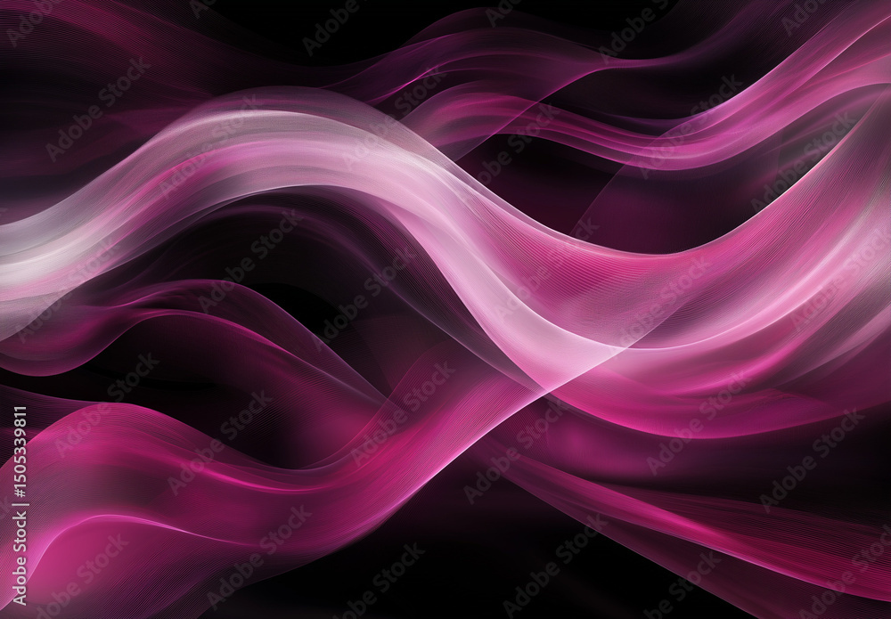Poster dark pink and burgundy abstract wavy lines with fluid shapes and smooth curves, elegant high-resolut