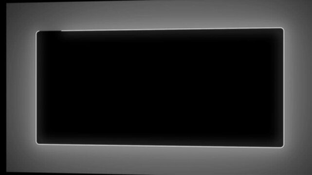 Rotating shiny grey rectangle loop on black. Abstract background or design element.