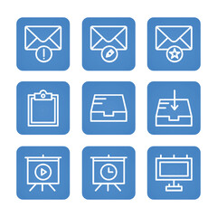 Multimedia icon set collection. Editable stroke. Vector illustration