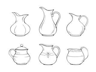 Simple pitcher line art perfect for clean stock vector graphics