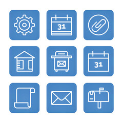 Multimedia icon set collection. Editable stroke. Vector illustration