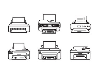 simple printer line art icon perfect for digital print media