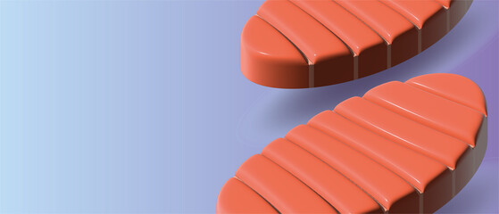 Grilled Meat Steak 3D Illustration or Template with Text Space