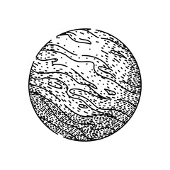 saturn planet sketch hand drawn vector