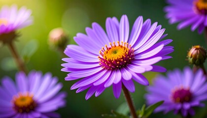 Obraz premium Purple Aster Flowers with Garden Bloom.