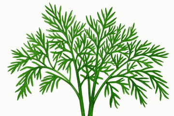 Obraz premium Botanical Brushstrokes in Green herb dill isolated watercolor vector illustration svg