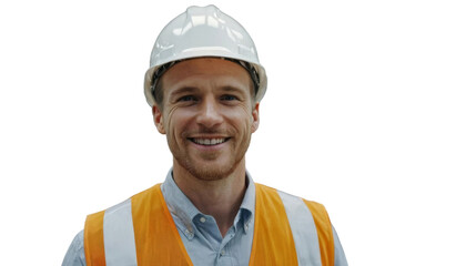 portrait of a construction worker isolated, Cutout 
