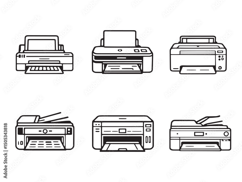 Poster clean and minimal printer line art style for business use